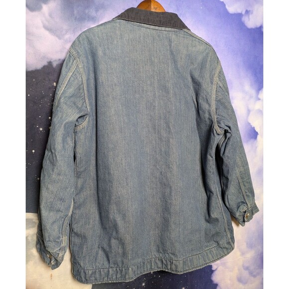 Vintage 70s Sears Denim Chore Coat Blanket Lined Workwear Jacket Size XL - Picture 6 of 8